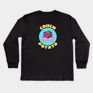 Couch Potato | Procrastinator Pun Kids Long Sleeve T-Shirt